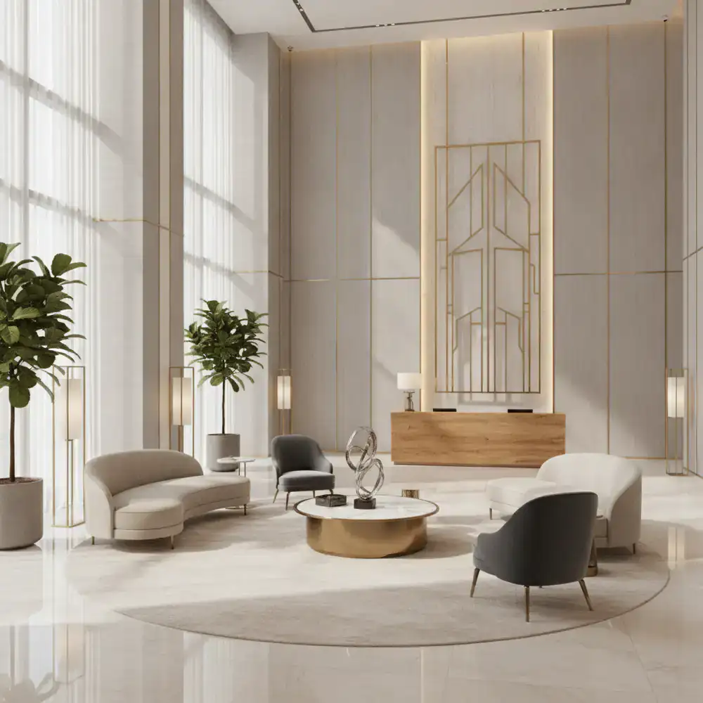Lobby moderno del Oxford Gate